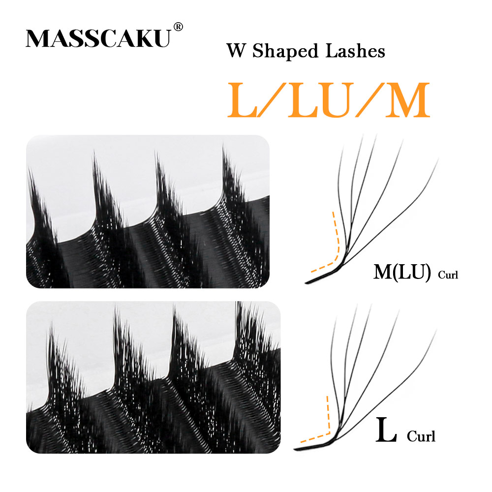 Masscaku l lu m curvado yy/w f - Eyelash Extension Human Hair avaliação e preço