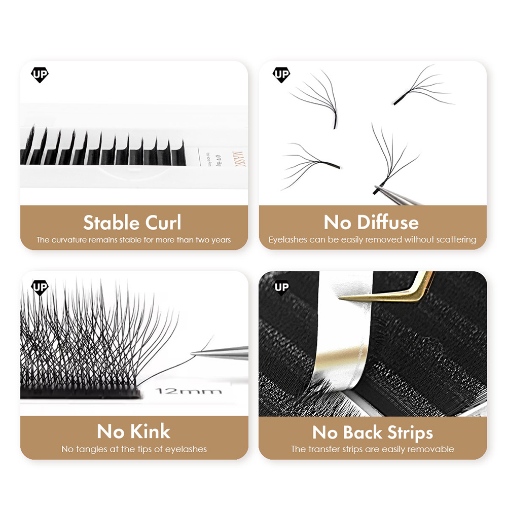 Masscaku l lu m curvado yy/w f - Eyelash Extension Human Hair avaliação e preço